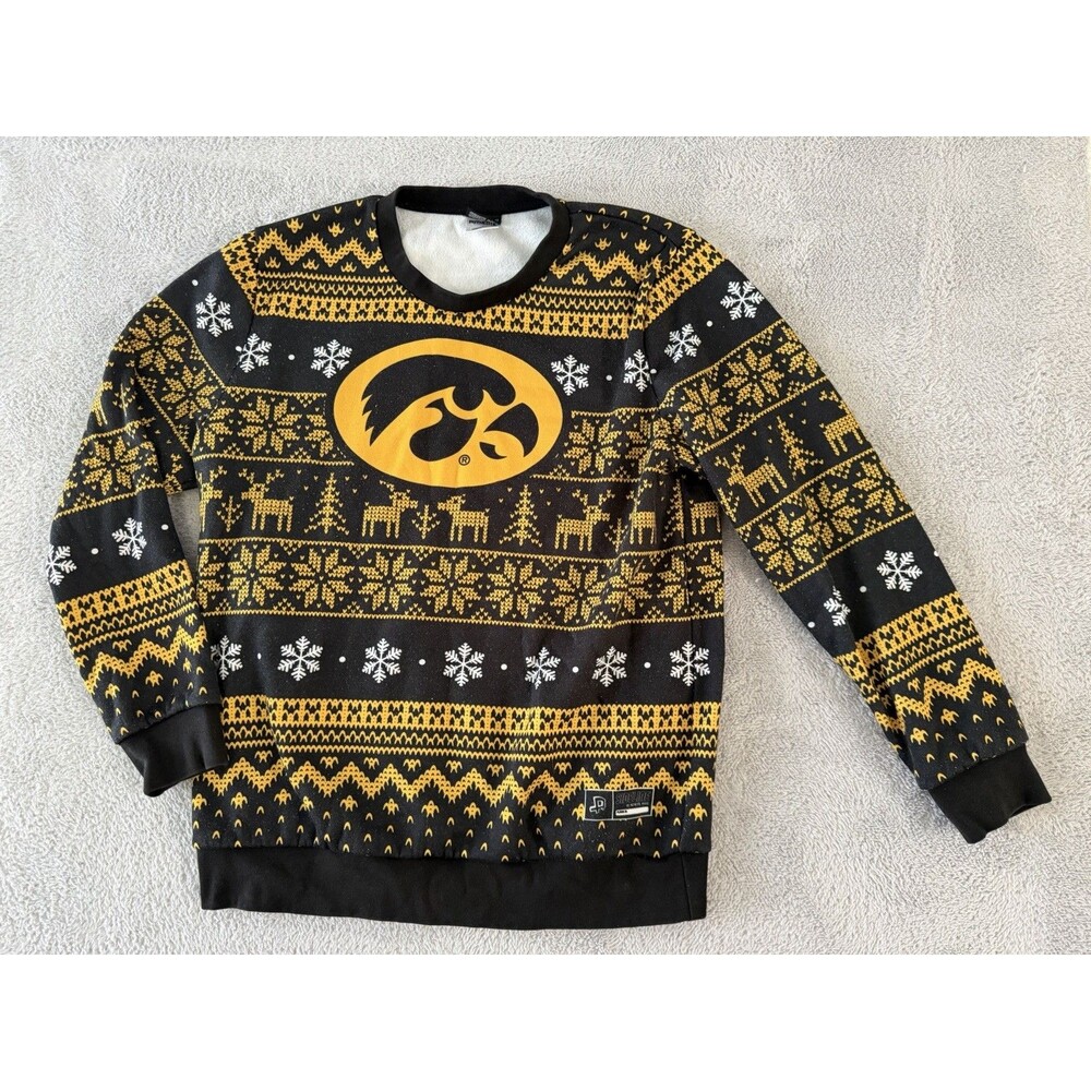 Iowa Hawkeyes Ugly Christmas Sweater Sideline Men's Large Snowflake